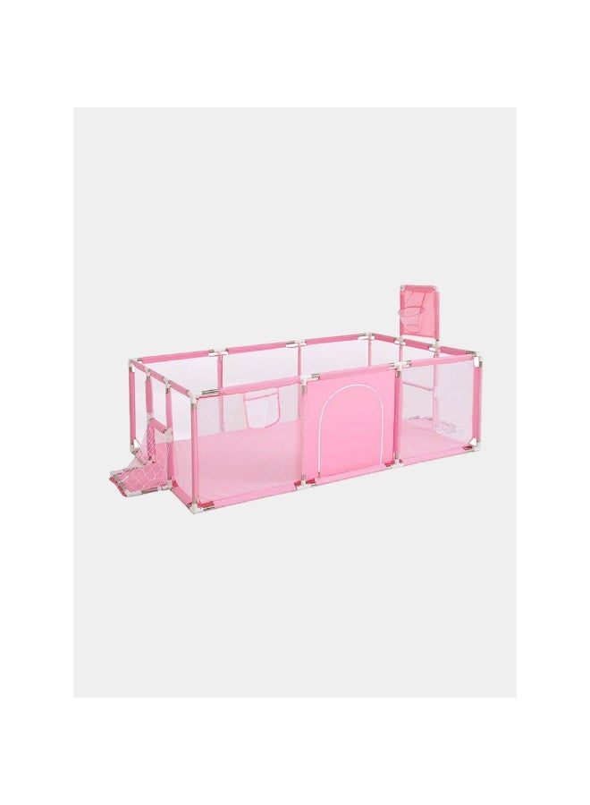 Large Baby Playpen (182x122cm) with Basketball Hoop & Soccer Goal + 50 Colorful Balls – Indoor Ball Pit Bundle - Image 2